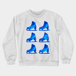 Watercolor Figure Skates (Blue) Crewneck Sweatshirt